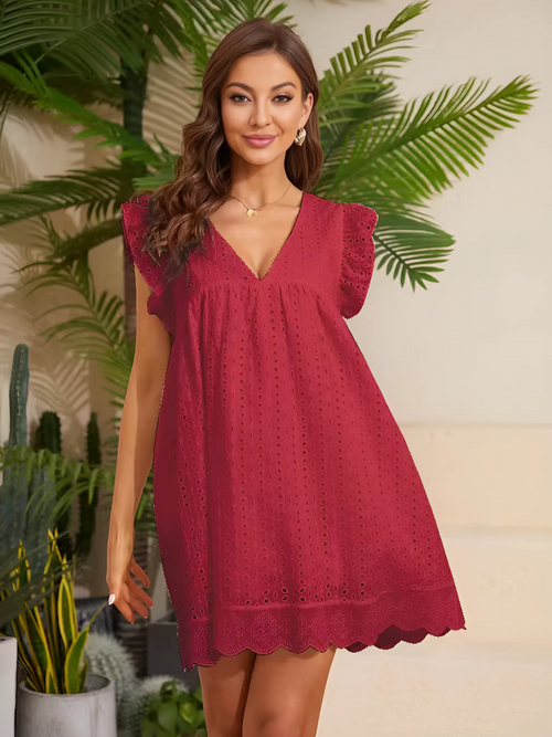 Lunvra V-neck Cotton Dress