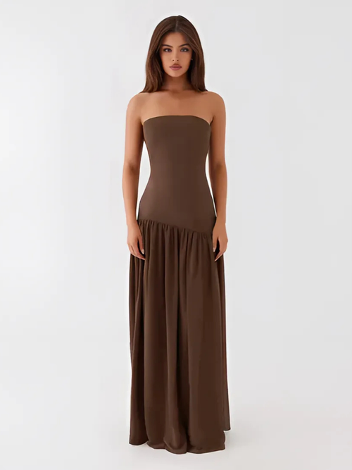 Lunvra Elegance Strapless Slit Dress - LUNVRA