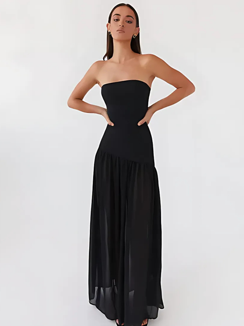 Lunvra Elegance Strapless Slit Dress - LUNVRA