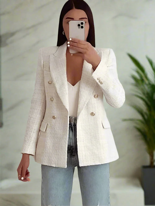 Lunvra white Blazer Breasted - LUNVRA