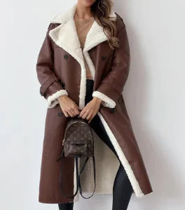 Lapel Coat Leather Plush - LUNVRA