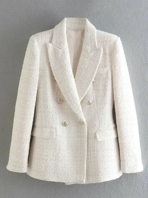 Lunvra white Blazer Breasted - LUNVRA